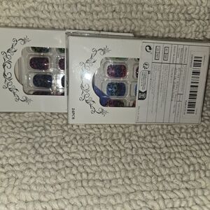 Decorative Blue & Pink Nail Wraps - 24pcs